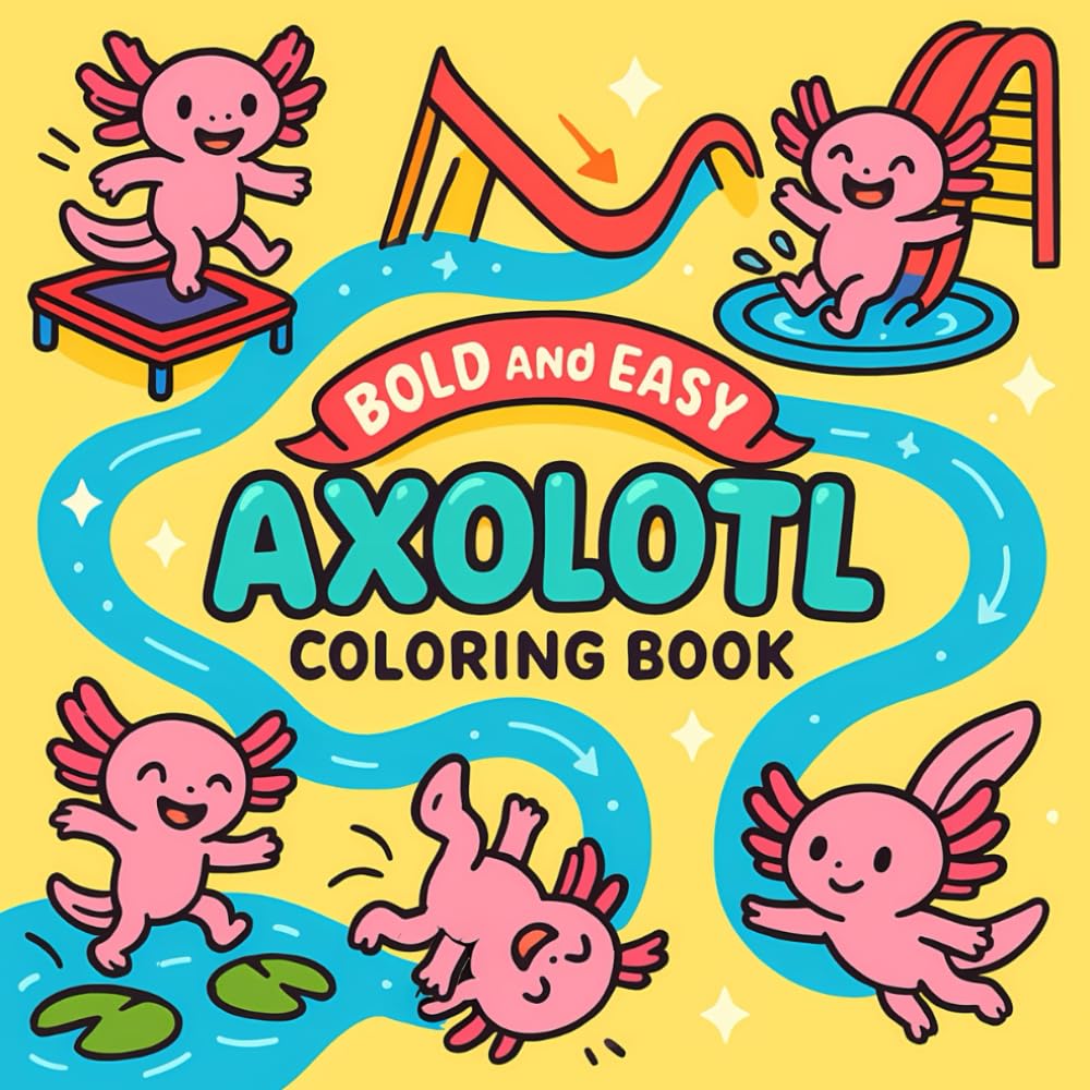 capítulo por capítulo baixar Bold and Easy Axolotl Coloring Book: Cute and Simple Axolotl Coloring Book for Adults and Teens.