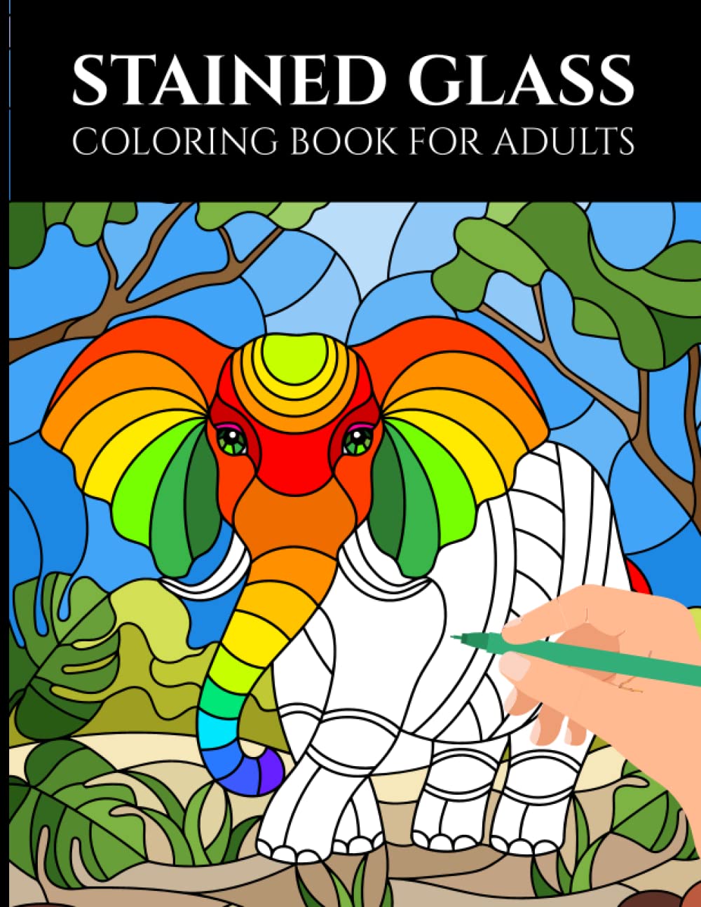 Stained Glass Coloring Book for Adults: Stress Relieving Stained Glass Floral Animals Nature Butterflies Design for Adult Relaxation baixar livro de graça