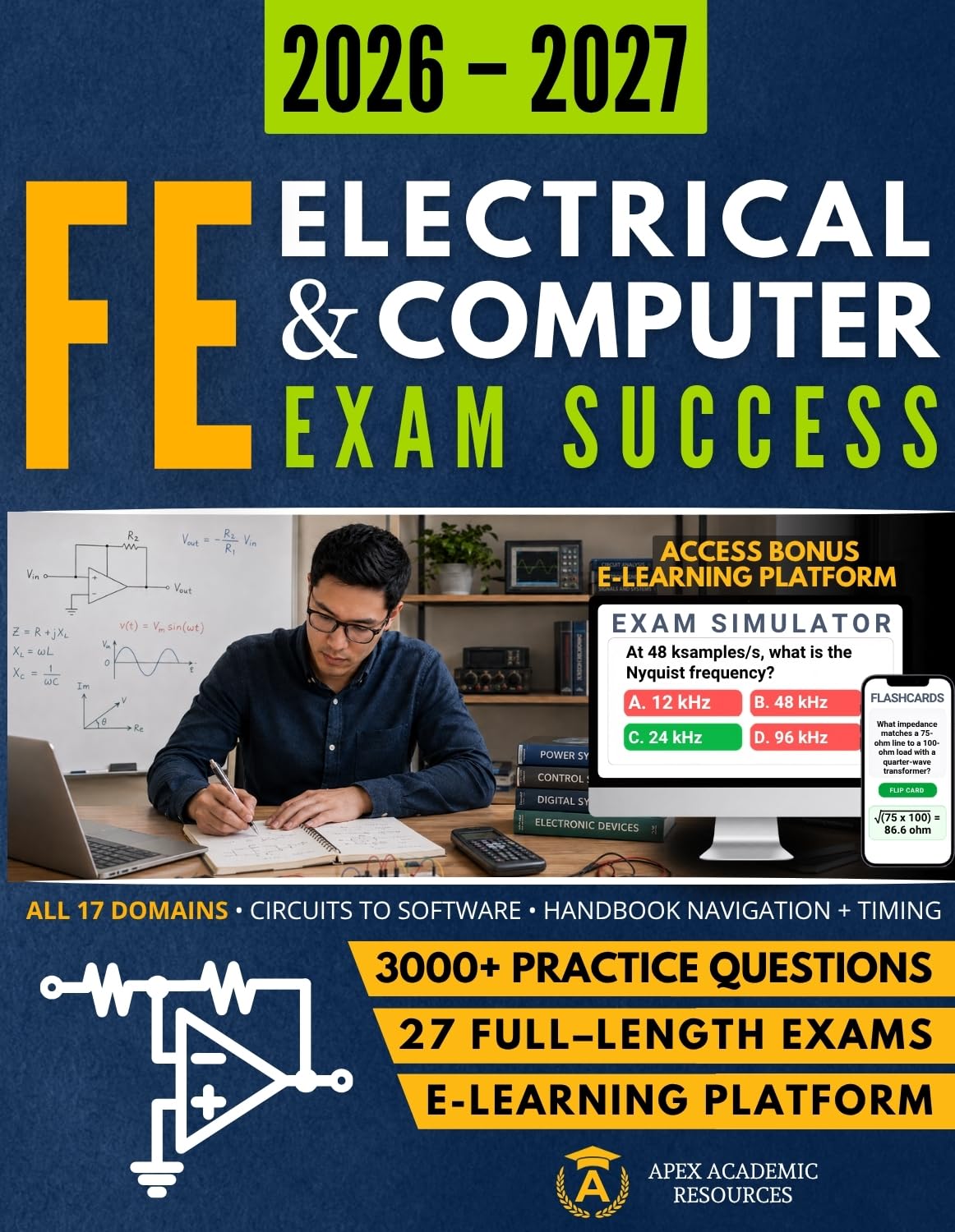 capítulo por capítulo baixar FE Electrical & Computer Exam Success: Fundamentals of Engineering Exam Prep: All 17 Domains, EIT Practice Problems, Detailed Solutions, Full-Length Tests & Digital Flashcards (English Edition)