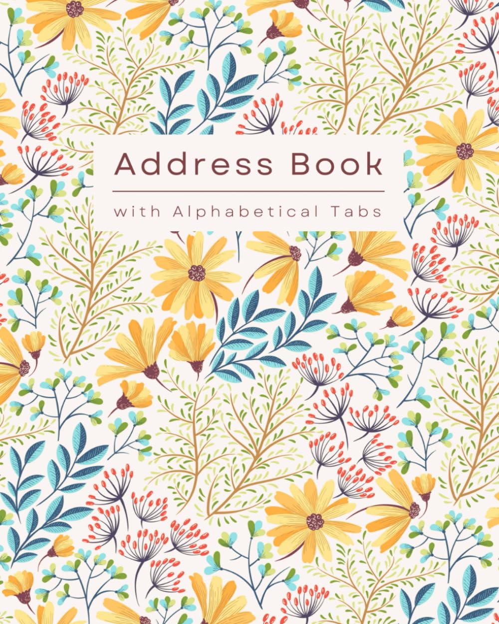 ler totalmente Address Book: Large Print Address Book with Alphabetical Tabs, More than 300 Entry Spaces, Alphabet Index, Organizer Notebook to Keep Track of Names,... & Notes - Cream Paper, Floral Cover Design