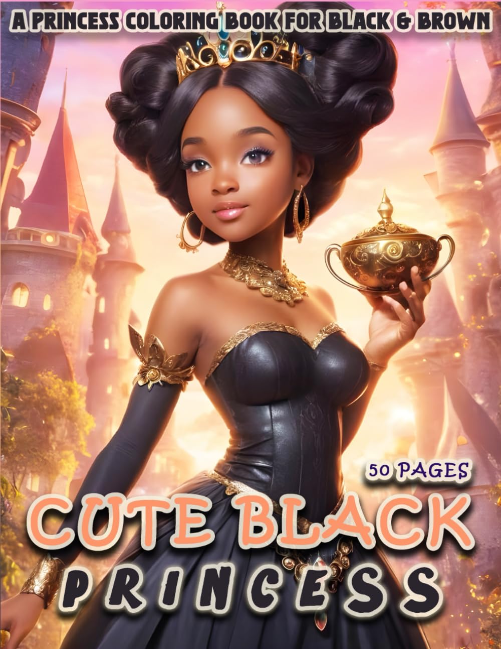 capítulo por capítulo baixar Cute Black Princess: A Princess Coloring Book for Adults and Teens Black&Brown Girls, With 50 designs for black princesses to relieve stress and relax.