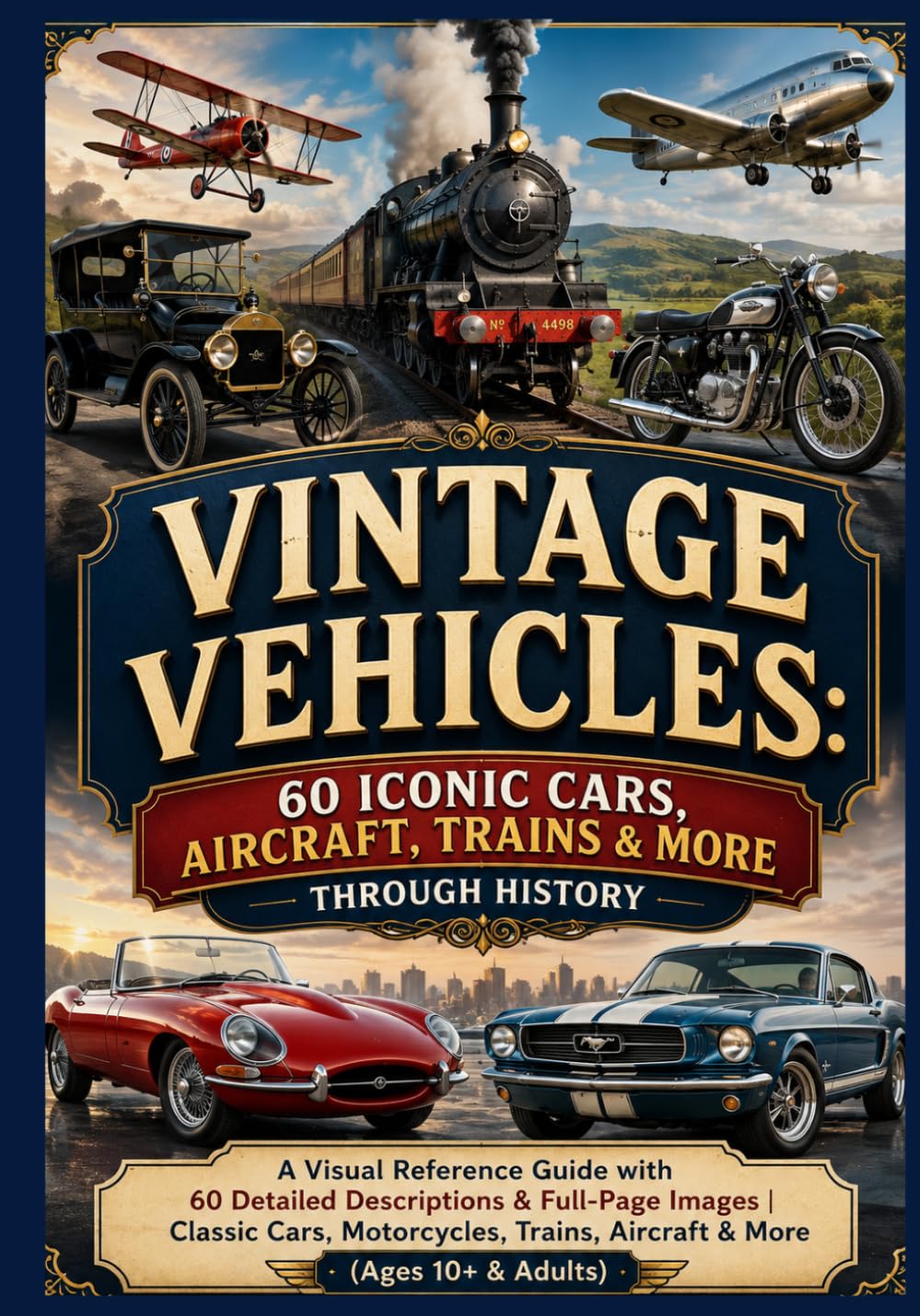 Vintage Vehicles: 60 Iconic Cars, Aircraft, Trains & More Through History: A Visual Reference Guide with 60 Detailed Descriptions & Full-Page Images |... Trains, Aircraft & More (Ages 10+ & Adults) baixar o livro de graça