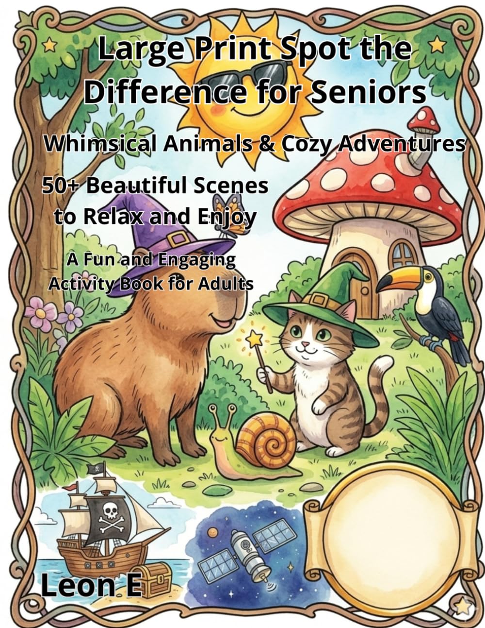 Large Print Spot the Difference for Seniors: Magical Gardens & Cozy Scenes: 50 Whimsical Puzzles Featuring Cute Animals, Fantasy Gardens, and Relaxing Adventures (Double the Fun Edition) baixar o livro de graça