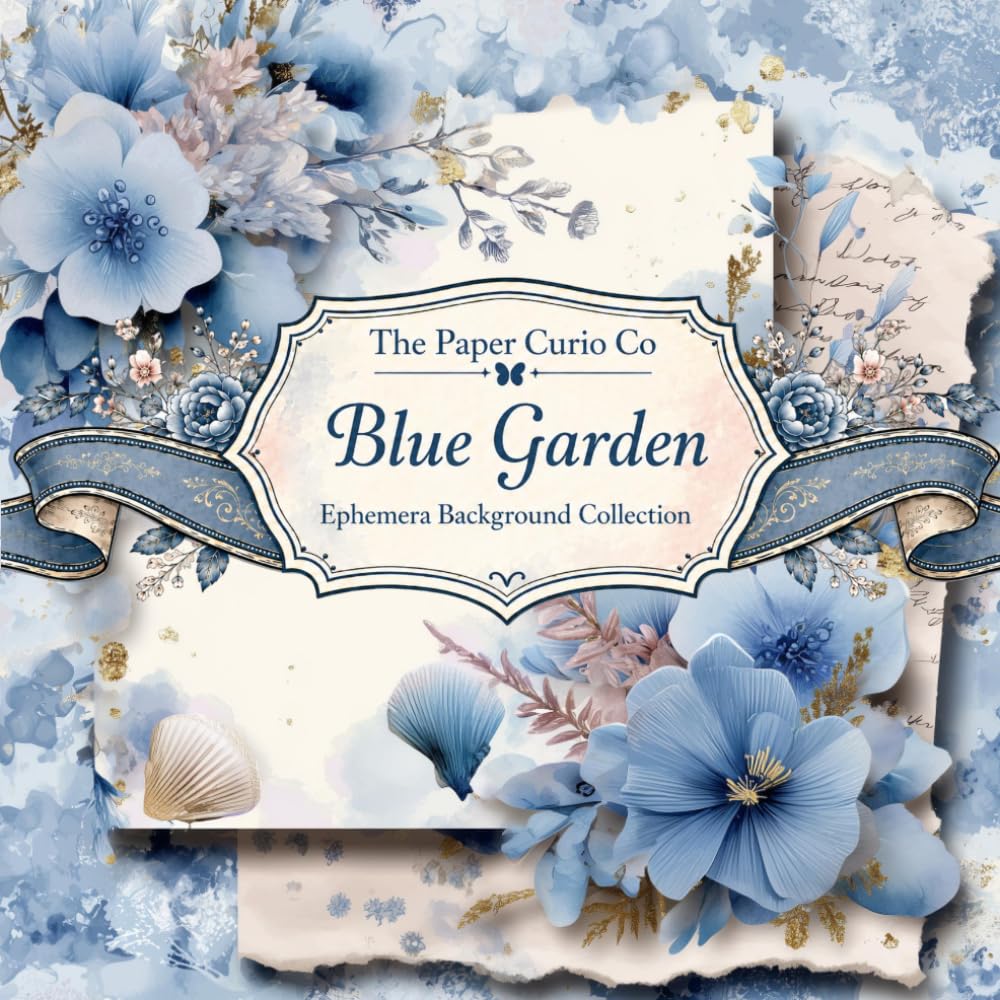 Ephemera Background Collection Blue Garden: Botanicals Cut Out and Collage Art for Junk Journaling Scrapbooks Cardmaking and Mixed Media Art baixar livro de graça