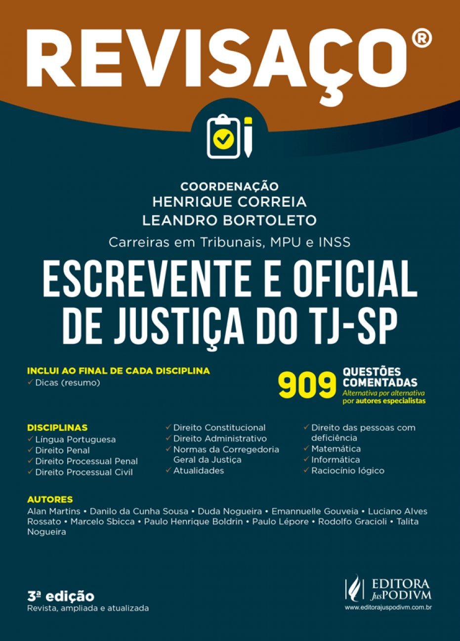 Escrevente e Oficial de Justiça do TJ-SP: 909 Questões Comentadas Alternativa por Alternativa baixar livro de graça