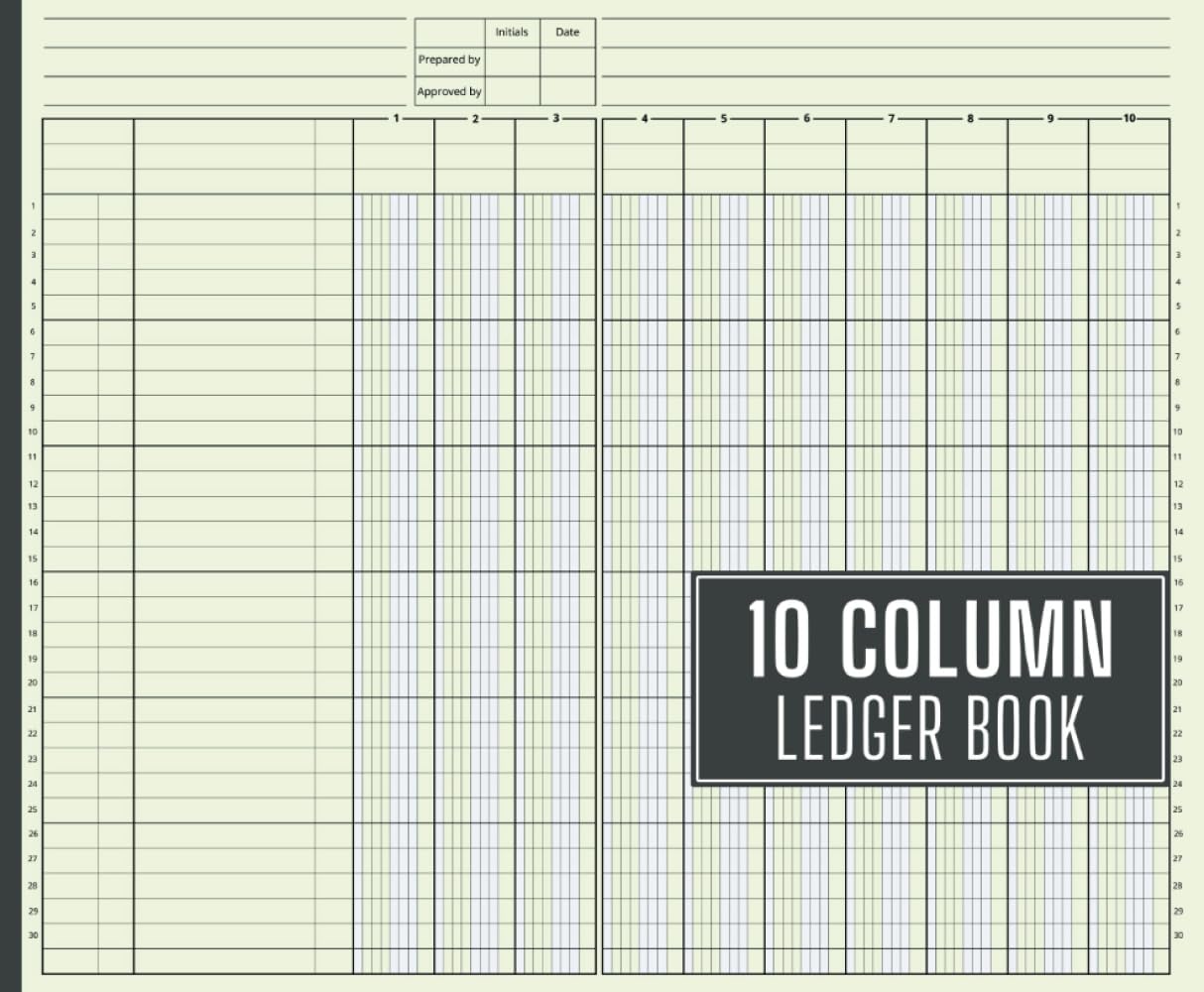 ler totalmente 10 Column Ledger Book: Account Tracker for Small Business and Personal Use (Beige Cover)