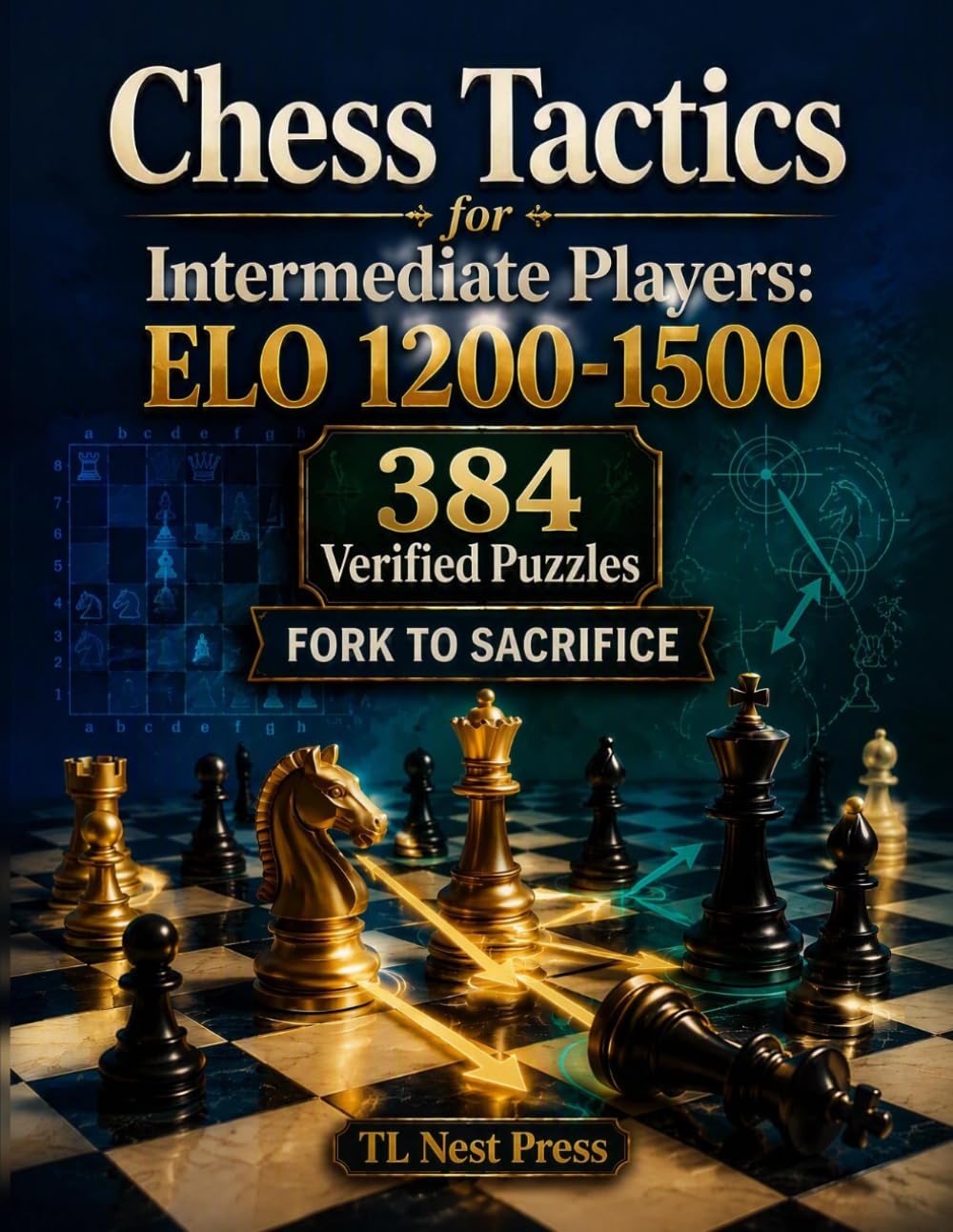 ler totalmente Chess Tactics for Intermediate Players: ELO 1200-1500: 384 Verified Puzzles Across 4 Tactical Chapters — Sharpen Pattern Recognition from Fork to Sacrifice