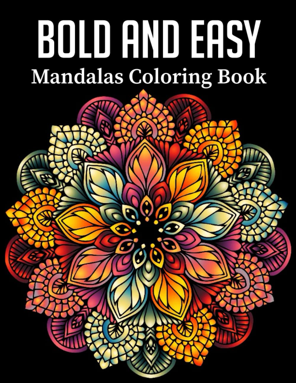 ler totalmente bold and easy mandala coloring book: Large Print Bold and Easy Mandalas Coloring Book for Seniors, Beginners, Beautiful and Unique Coloring Page with Simple Pattern