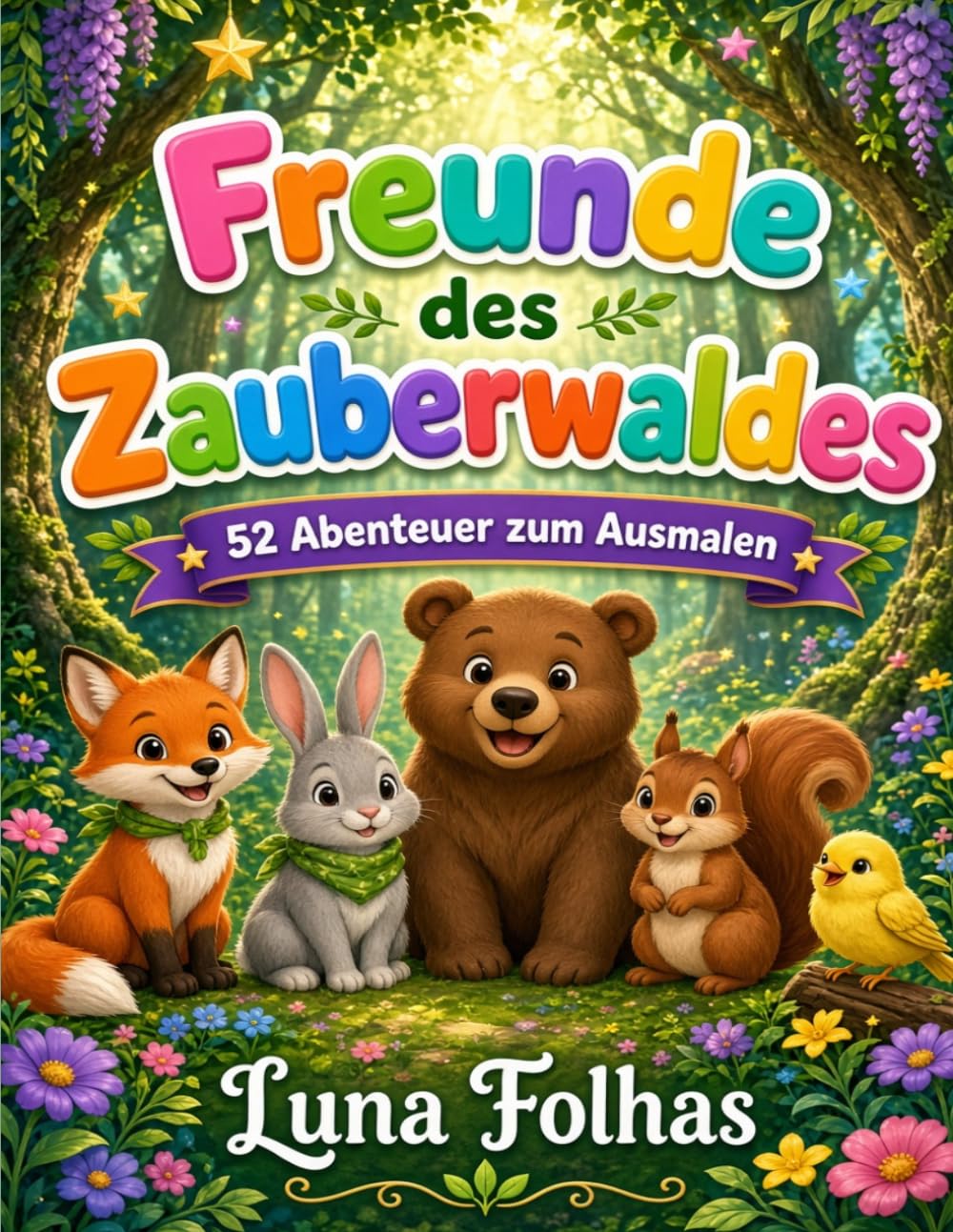 ler totalmente Freunde des Zauberwaldes: 52 Abenteuer zum Ausmalen (German Edition)
