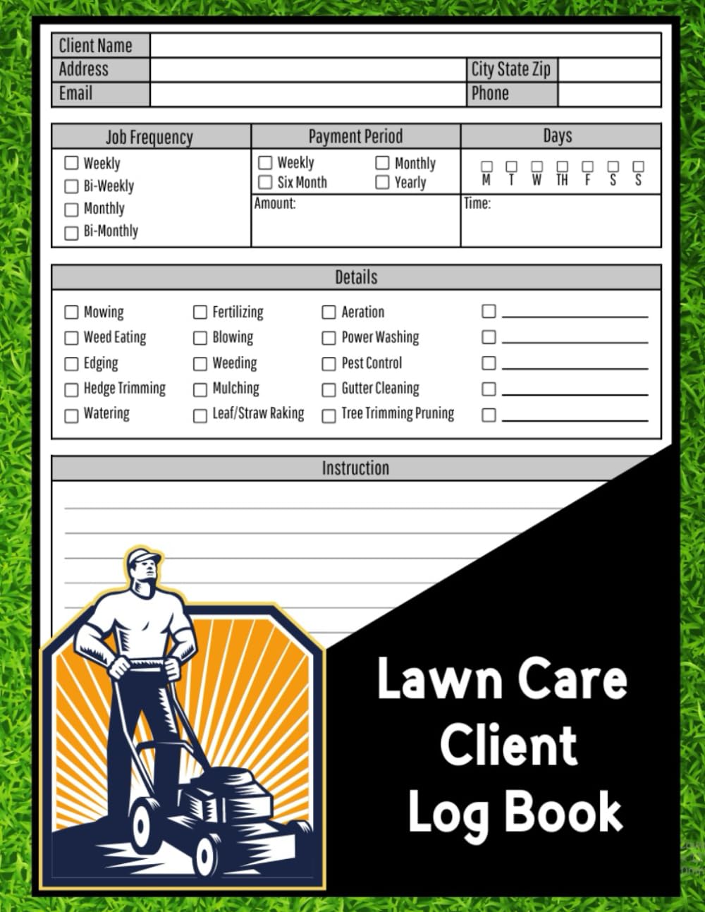 Lawn Care Client Log Book: Track and Record Customer Data baixar livro de graça