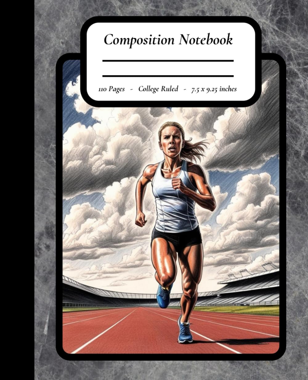 ler totalmente Eye of the Storm: Focused Female Runner on Track Under Cloudy Skies – 110 College-Ruled Pages, Matte Cover, 7.5" x 9.25"