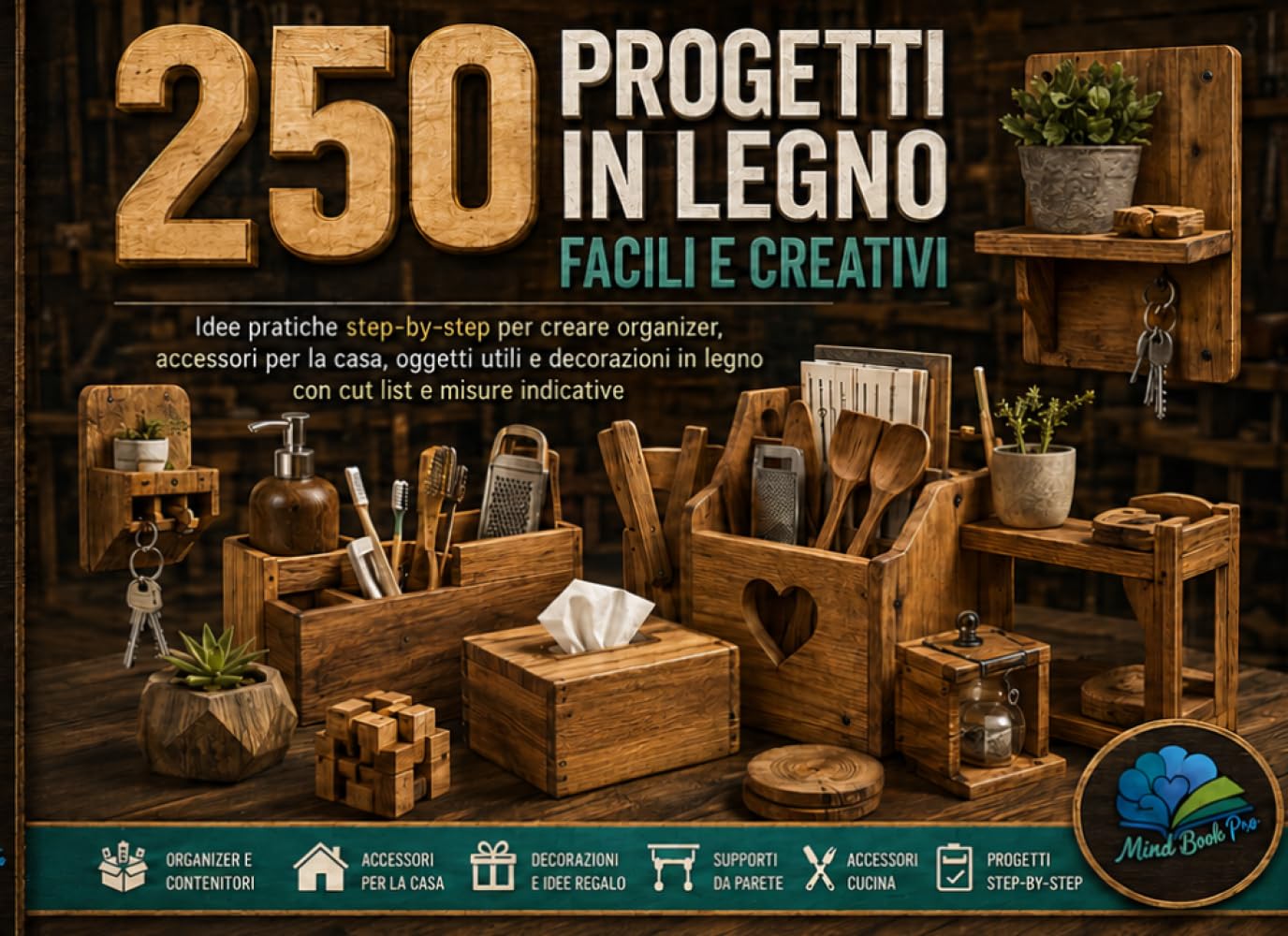 250 Progetti in Legno Facili e Creativi: Idee Pratiche Step By Step per Creare Organizer, Accessori per La Casa, Oggetti Utili e Decorazioni in Legno con Cut-List e Misure Indicative baixar o livro de graça