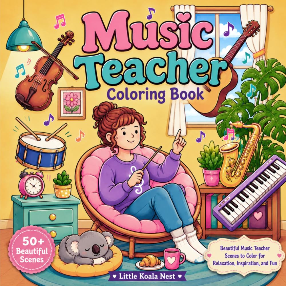 ler totalmente Music Teacher Coloring Book: Beautiful Music Teacher Scenes to Color for Relaxation, Inspiration, and Fun