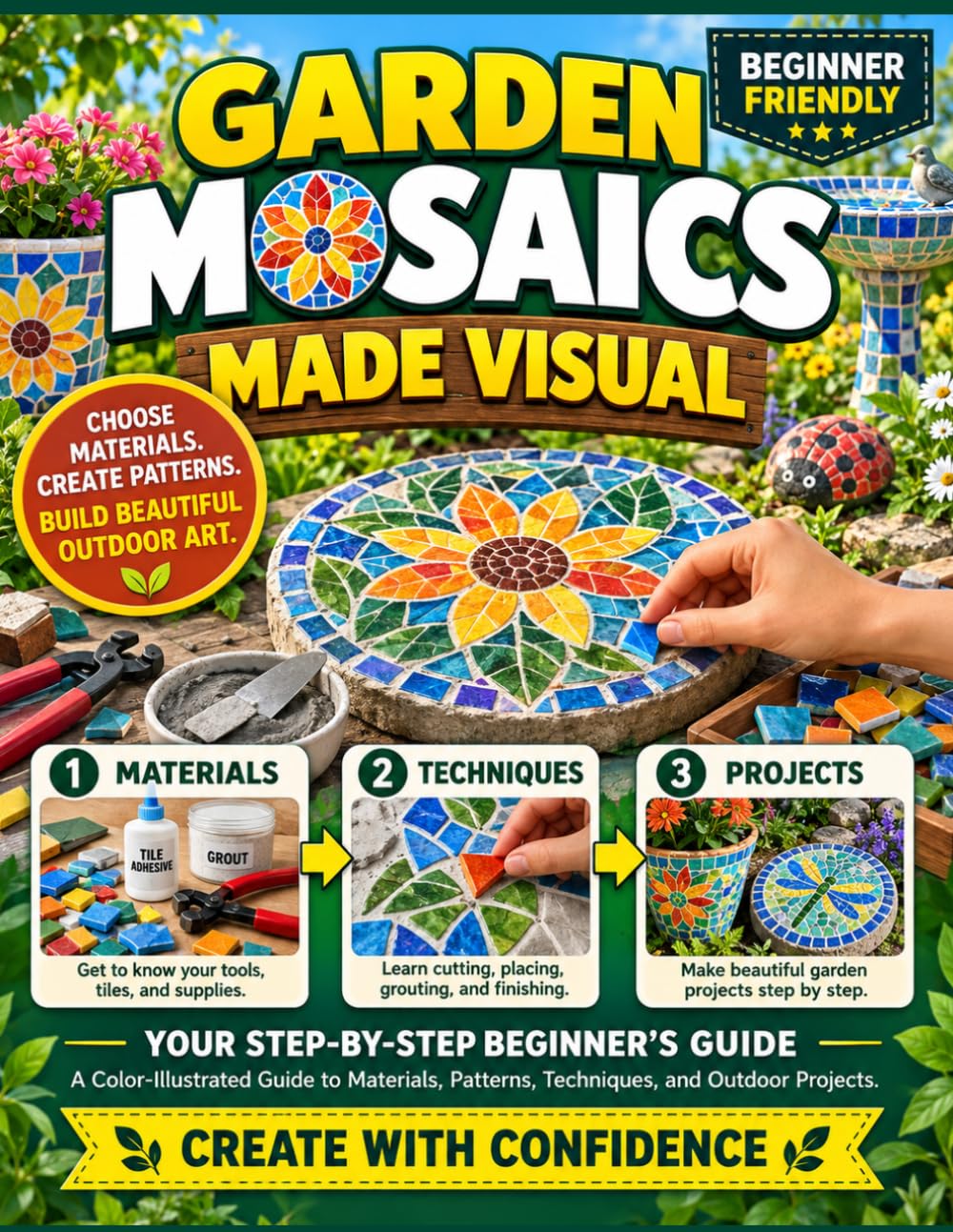 capítulo por capítulo baixar Garden Mosaics Made Visual: A Color-Illustrated Guide to Materials, Patterns, Techniques, and Outdoor Projects