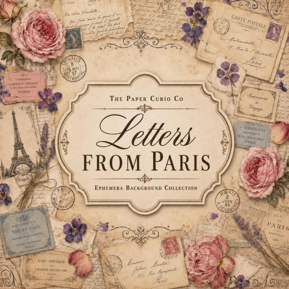 Ephemera Background Collection Letters From Paris: Vintage Backdrop Cut Out and Collage Art for Junk Journaling Scrapbooking Cardmaking and Mixed Media Art baixar o livro de graça