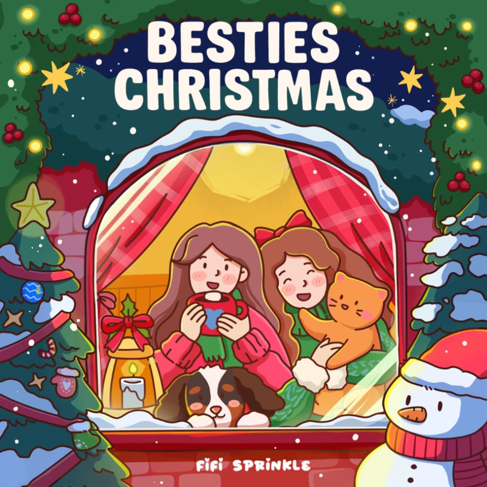 Besties Christmas: Cozy and Cute Winter Girl Moments Coloring Book for Adults and Teens Featuring Festive Friendship Scenes, Adorable Pets, and Relaxing Holiday Vibes baixar livro de graça