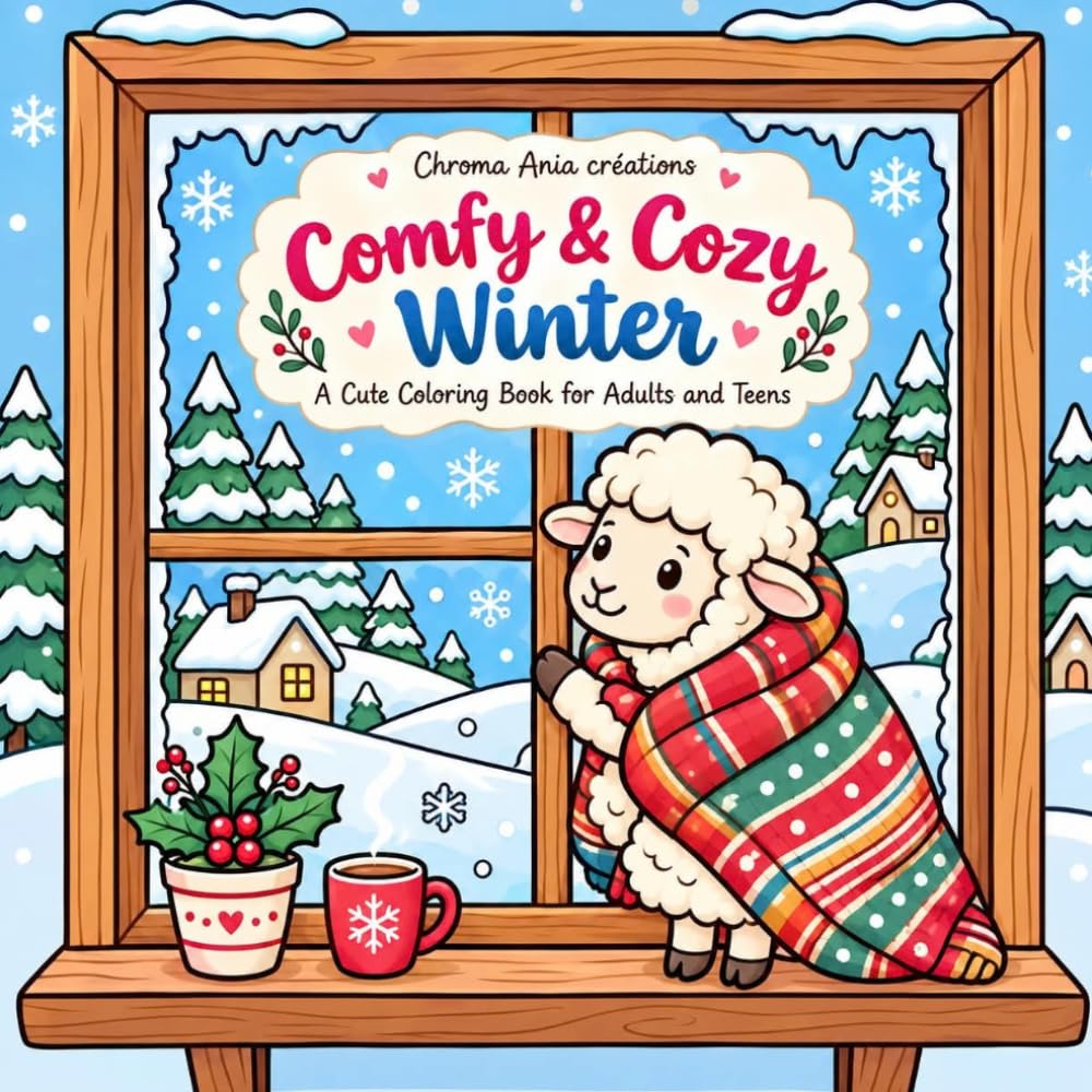 Comfy & Cozy Winter: A Cute Coloring Book for Adults and Teens baixar o livro de graça
