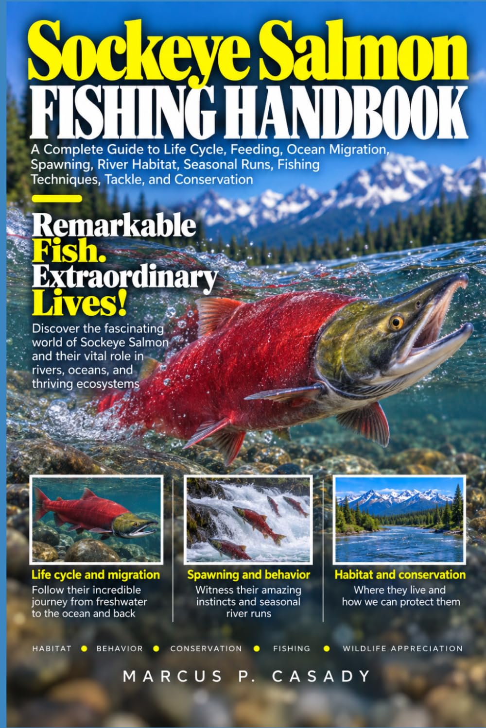 ler totalmente Sockeye Salmon Fishing Handbook: A Complete Guide to Life Cycle, Feeding, Ocean Migration, Spawning, River Habitat, Seasonal Runs, Fishing Techniques, Tackle, and Conservation