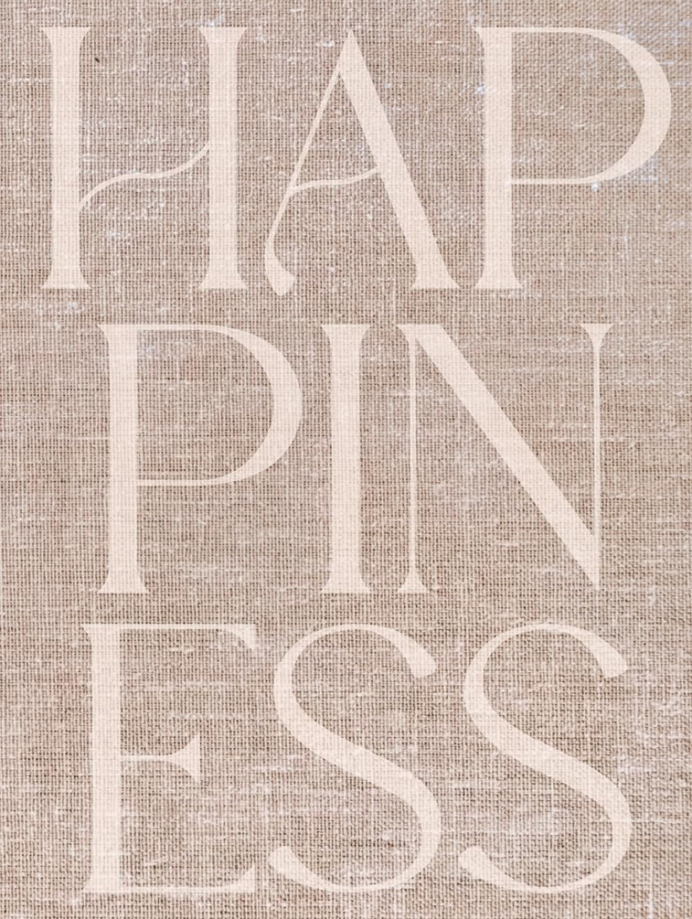 Happiness Neutral Linen Decorative Book for Display & Coffee Table: Aesthetic & Abstract Minimalist Beige Cover For Stacking & Modern Boho Living Room Styling Interior Design baixar livro de graça