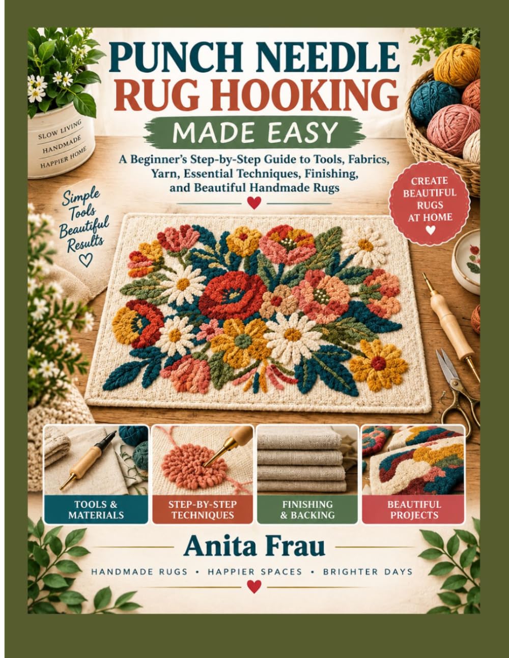 capítulo por capítulo baixar Punch Needle Rug Hooking Made Easy: A Beginner’s Step-by-Step Guide to Tools, Fabrics, Yarn, Essential Techniques, Finishing, and Beautiful Handmade Rugs