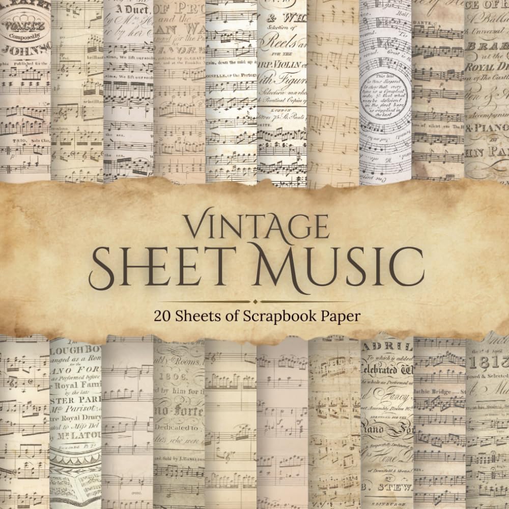 ler totalmente Vintage Sheet Music Scrapbook Paper: Authentic Antique Sheet Music Pages for Junk Journals, Scrapbooking & Paper Crafts Includes 20 Pages of 8.5 by 8.5 Inch Paper (Vintage Scrapbook Paper)