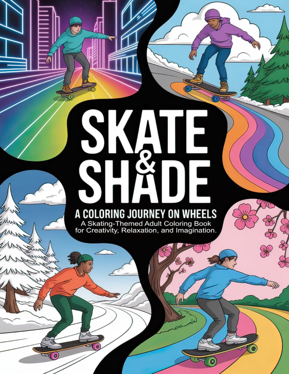 Skate & Shade: A Skating-Themed Adult Coloring Book for Creativity, Relaxation, and Imagination baixar o livro de graça