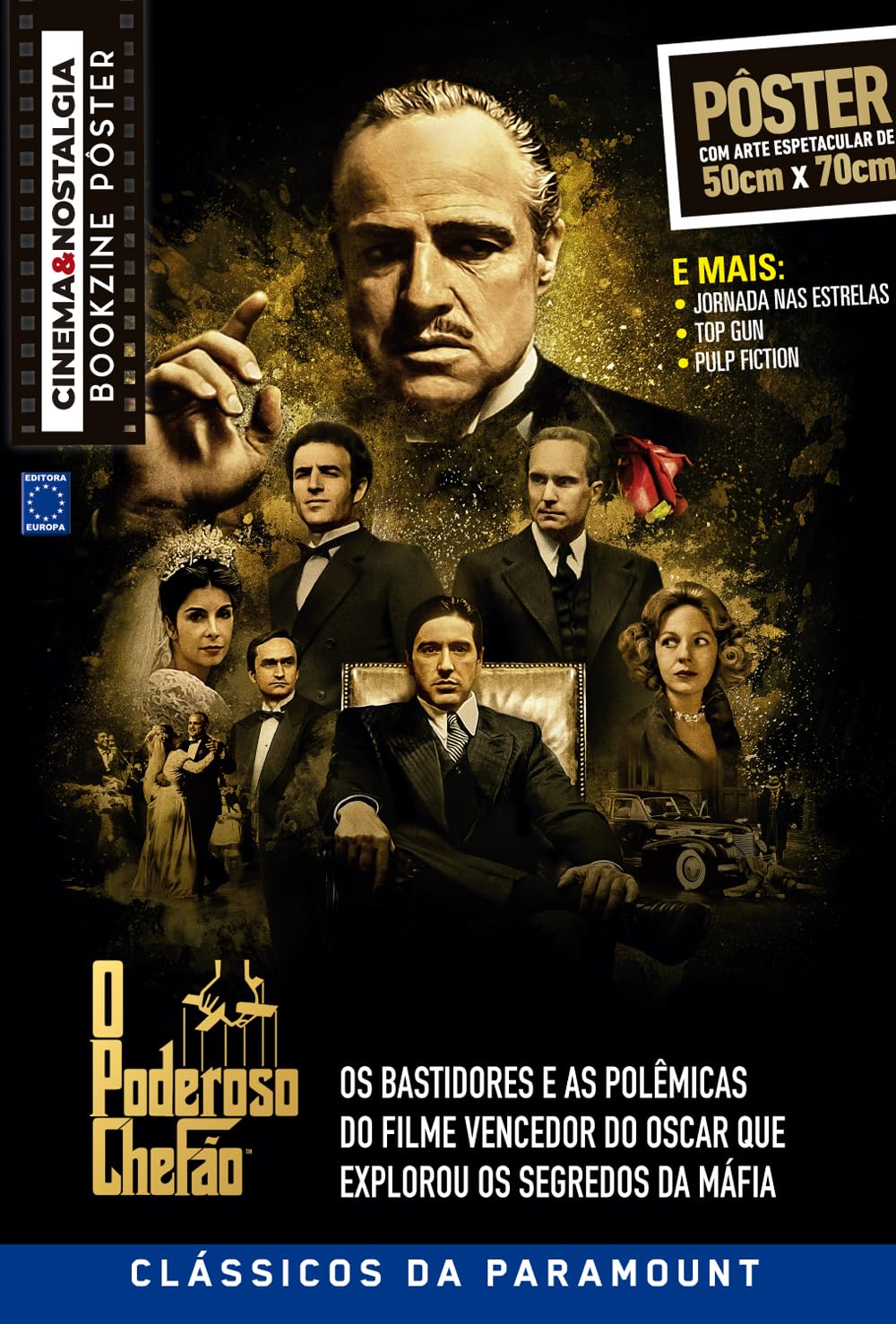O Poderoso Chefão (Versão lisa, sem dobras, enviada em tubo protetor) - Superpôster Cinema e Nostalgia
