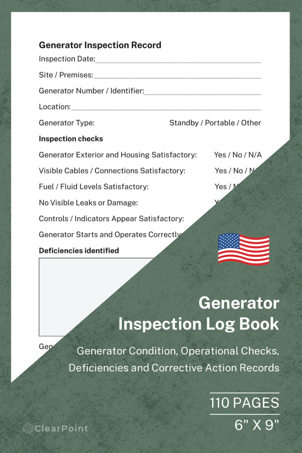 capítulo por capítulo baixar Generator Inspection Log Book: Condition, Operational Checks and Corrective Action Records | 110 Pages | 6 × 9 Format: Generator Inspection and... Workplaces and Commercial Properties