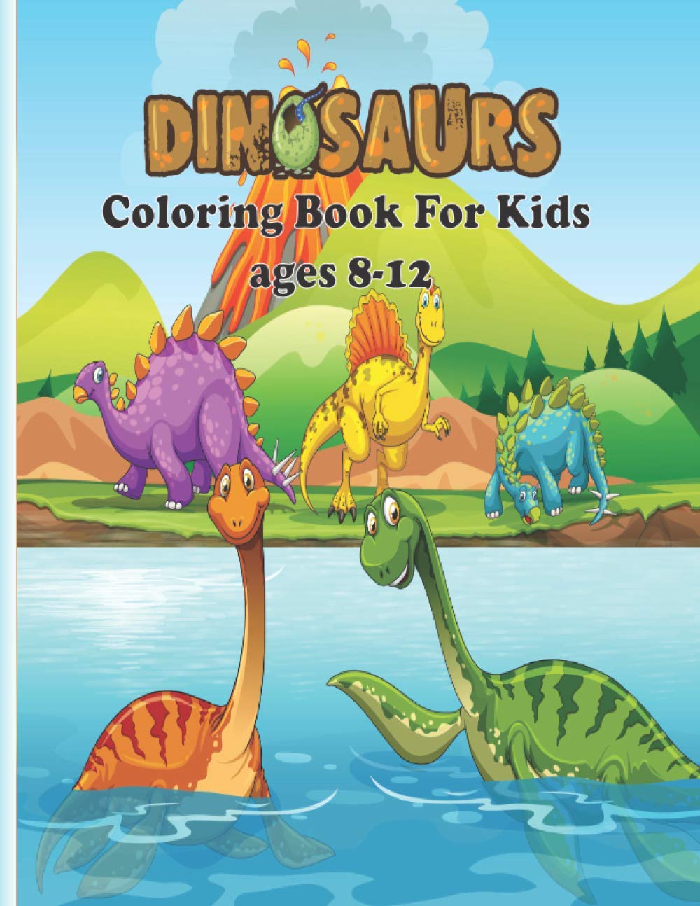 ler totalmente Dinosaurs Coloring Book for Kids ages 8-12: Best Gift for Boys & Girls - Contains 32 completely unique coloring pages