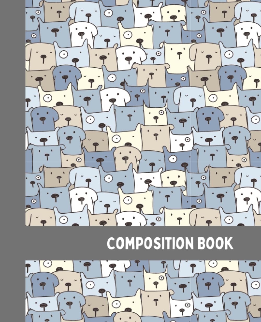 Cute Colorful Dogs Composition Notebook I Kawaii Cottagecore Aesthetic College Ruled Notebook: For Kids, Teens and Adults (7.5 x 9.25 inches) - 120 Pages