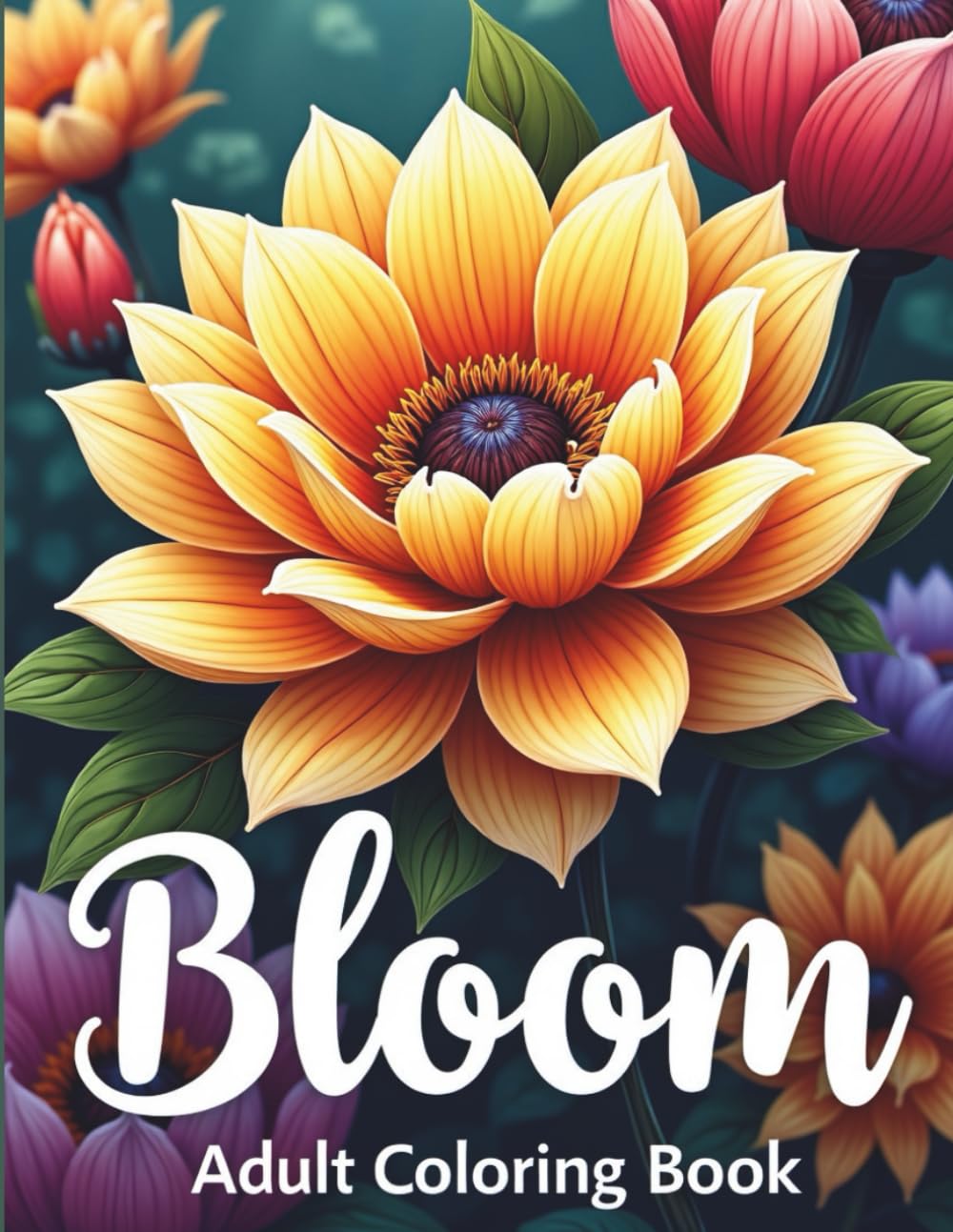 ler totalmente Bloom Adult Coloring Book: Beautiful Floral Designs for Relaxation, Stress Relief, and Mindful Coloring