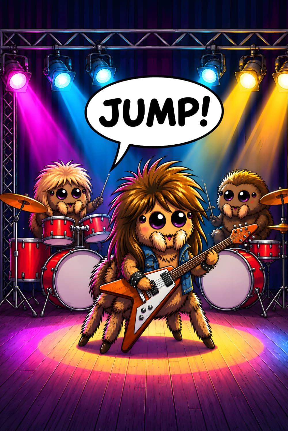 ler totalmente JUMP!: Funny Jumping Spider Rock Band Graph Paper Notebook – Squared Journal for Notes, Ideas, Sketches and Everyday Planning