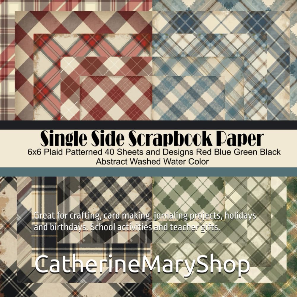 Single Side Scrapbook Paper 6x6 Plaid Patterned 40 Sheets and Designs Red Blue Green Black Abstract Washed Water Color: Great for crafting, card... School activities and teacher gifts. baixar livro de graça