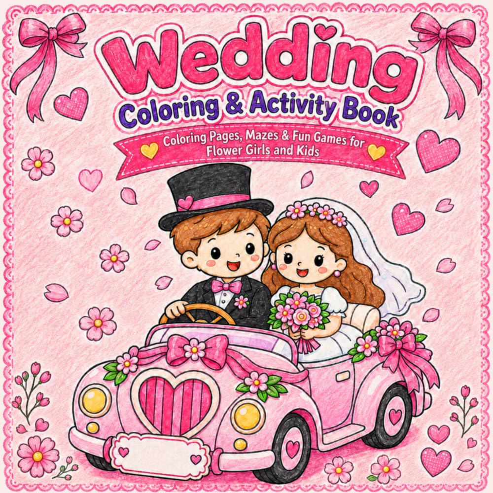 ler totalmente Wedding Coloring & Activity Book for Kids: Coloring Pages, Mazes, Word search & Fun Games for Flower Girls, Wedding Activities and Kids Table Entertainment