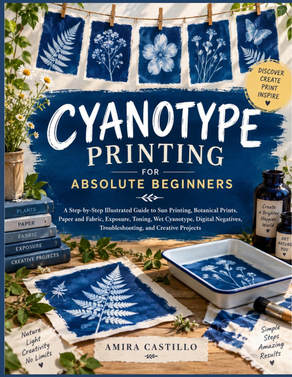 Cyanotype Printing For Absolute Beginners: A Step-by-Step Illustrated Guide to Sun Printing, Botanical Prints, Paper and Fabric, Exposure, Toning, Wet... Troubleshooting, and Creative Projects baixar livro de graça