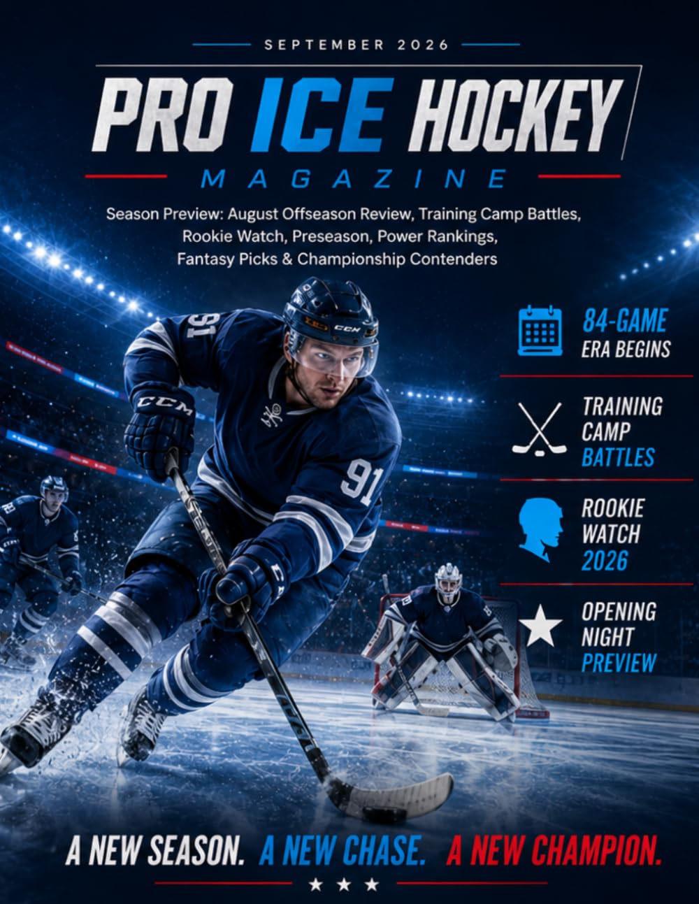 ler totalmente PRO ICE HOCKE MAGAZINE SEPTEMBER 2026: Season Preview: August Offseason Review, Training Camp Battles, Rookie Watch, Preseason, Power Rankings, Fantasy Picks & Championship Contenders