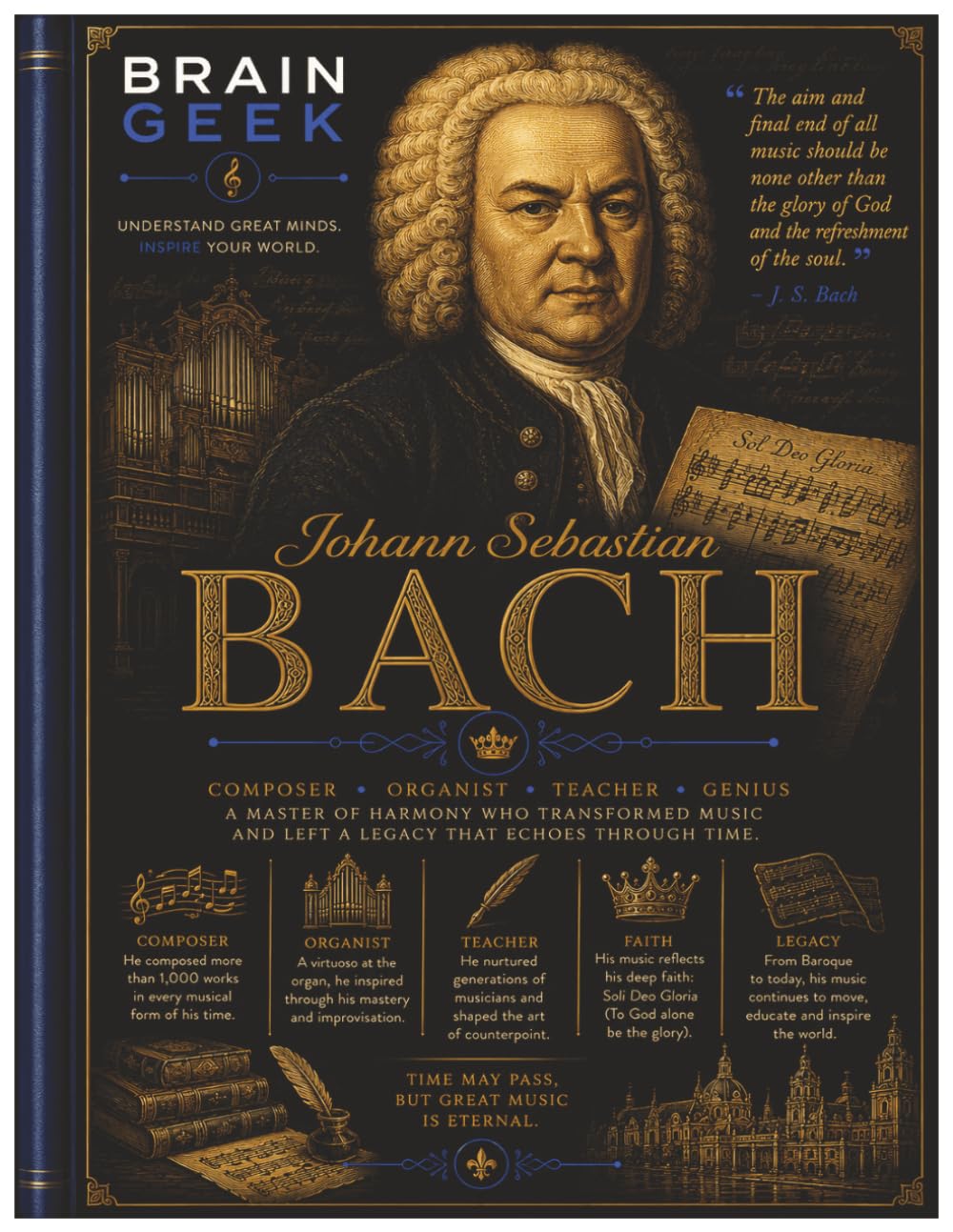 capítulo por capítulo baixar Johann Sebastian Bach Music Notebook: 8.5 x 11 Inches | Music Notebook |100 Pages | Brain Geek – Great Minds Collection