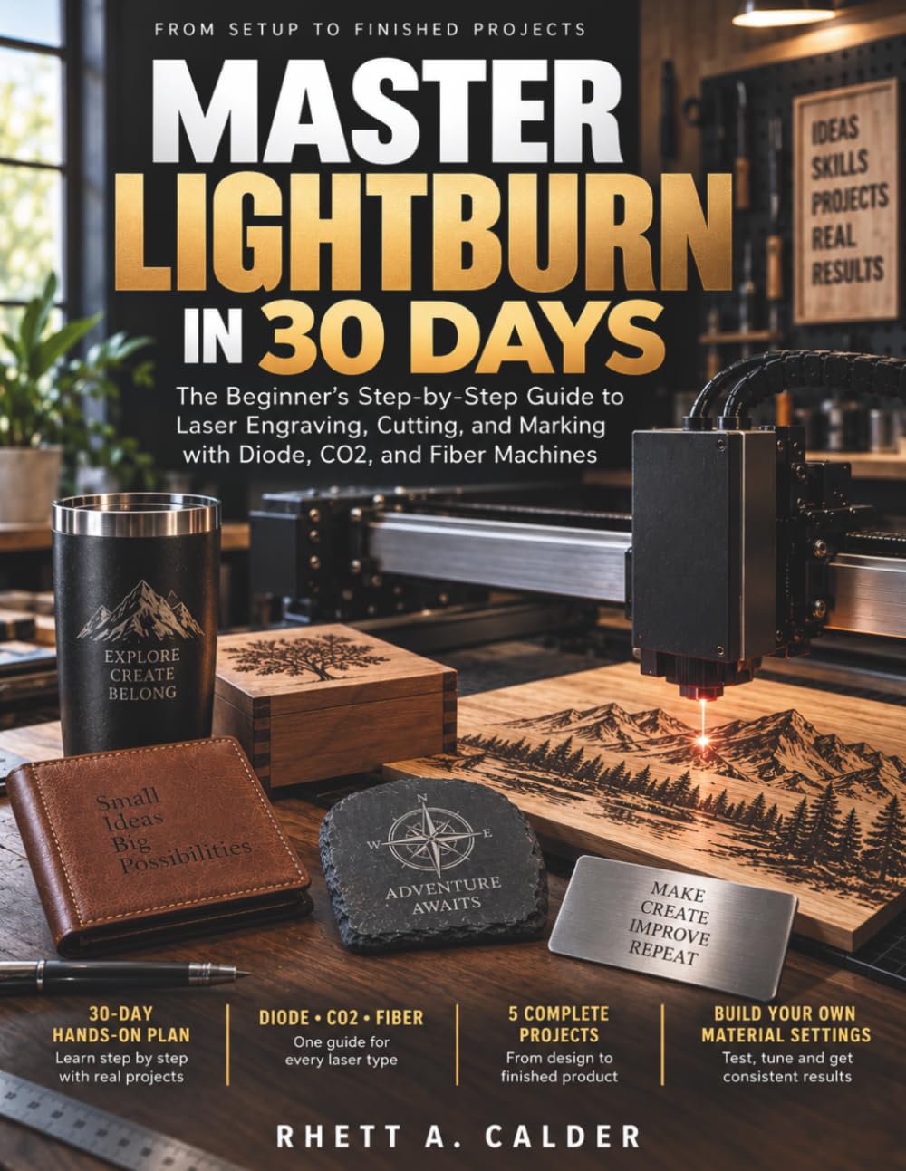 Master Lightburn in 30 Days: The Beginner's Step-by-Step Guide to Laser Engraving, Cutting, and Marking with Diode, CO2, and Fiber Machines baixar o livro de graça