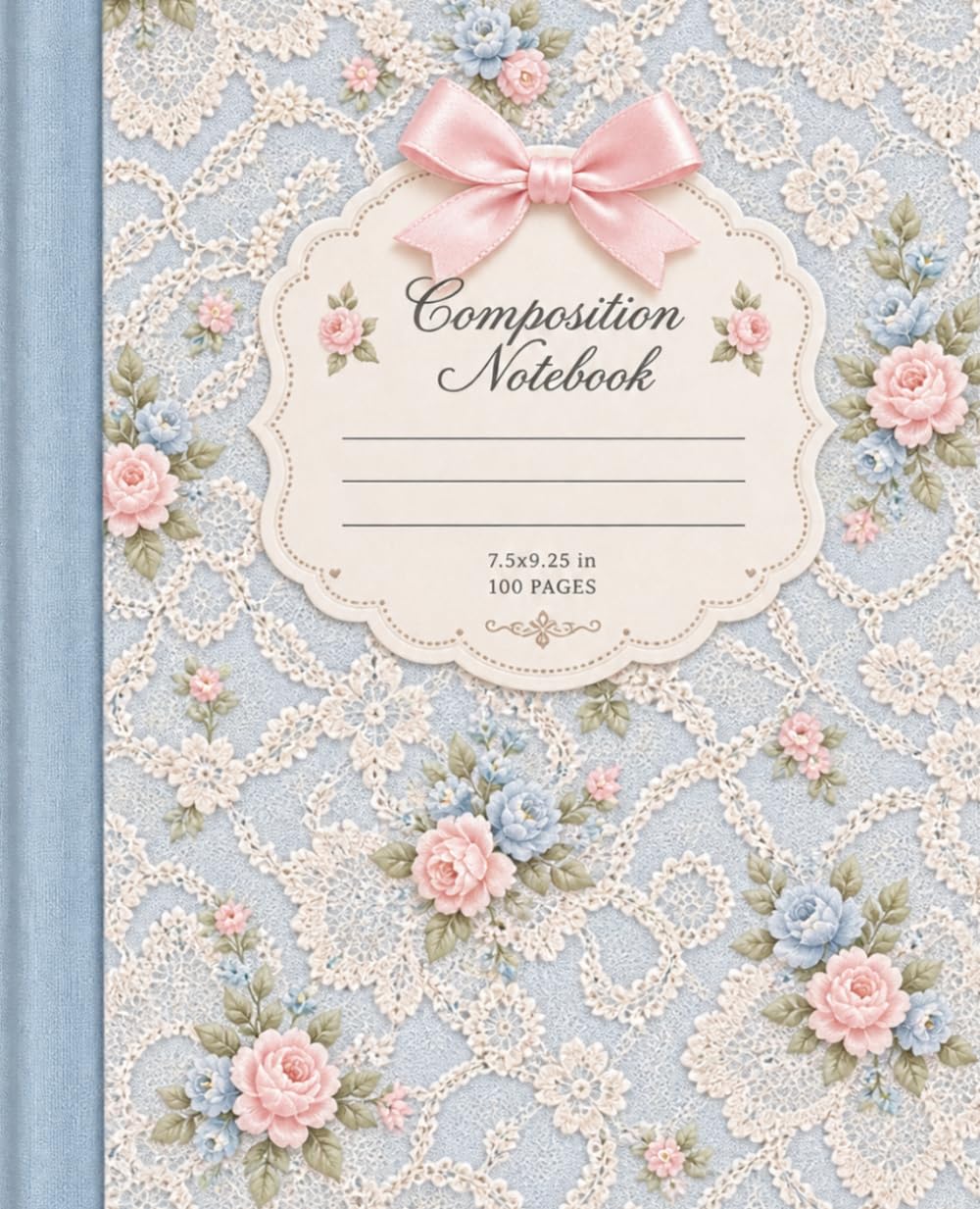 capítulo por capítulo baixar Aesthetic Coquette Composition Notebook: Cute Flowers and Pastel Lace Design, Prepy Wide Ruled Lined Journal for Girls School and Work, 7.5X9.25 Inches