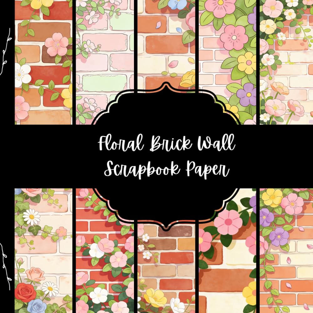 capítulo por capítulo baixar Floral Brick Wall Scrapbook Paper, Urban Junk Journal Paper, Colorful Flowers Decorative Paper, DIY Projects, Origami, Collage Sheets, Decoupage Paper, 10 Designs, Double Sided