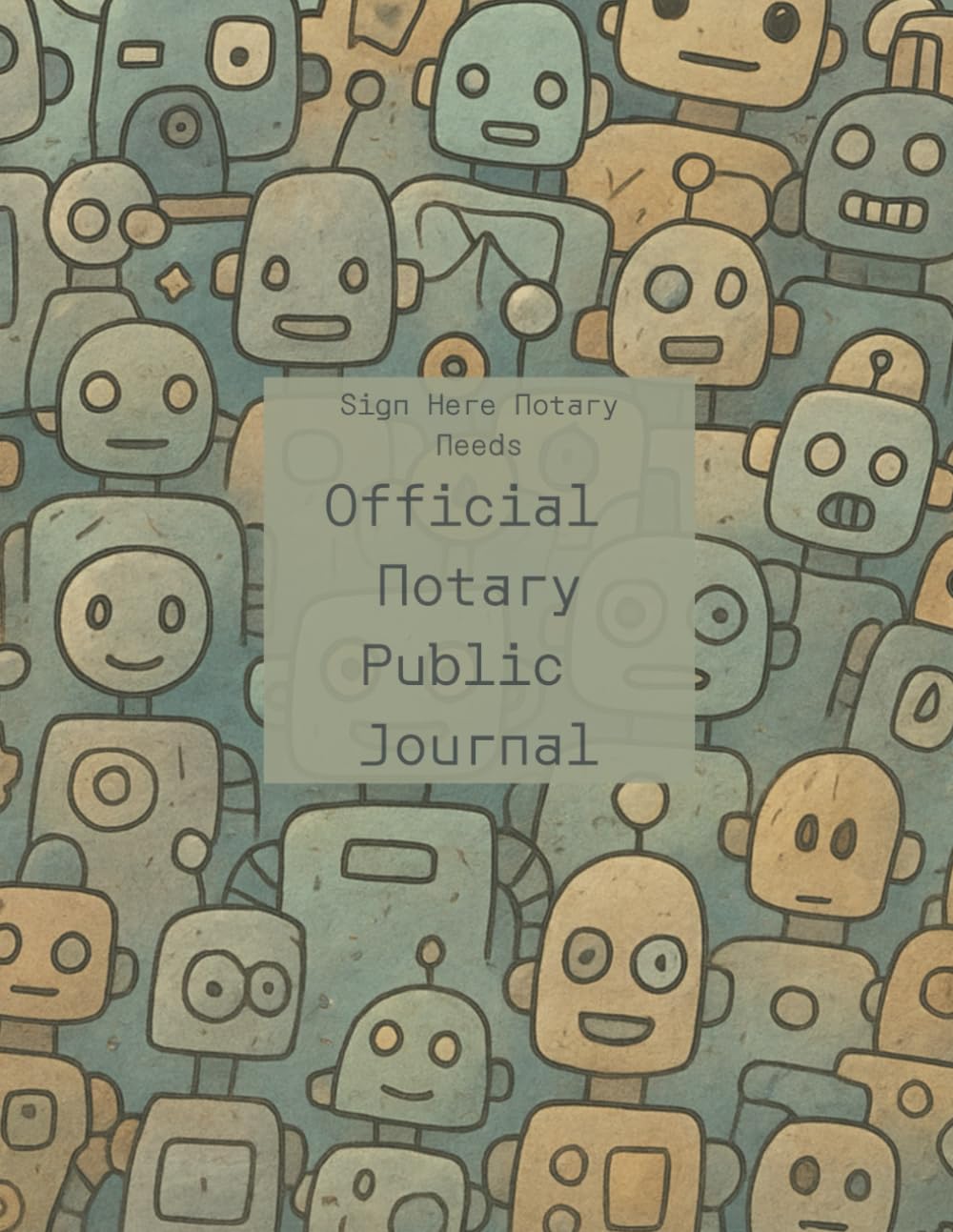 Sign Here Notary Needs: Official Notary Public Journal (Robot Cartoon Cover) baixar livro de graça