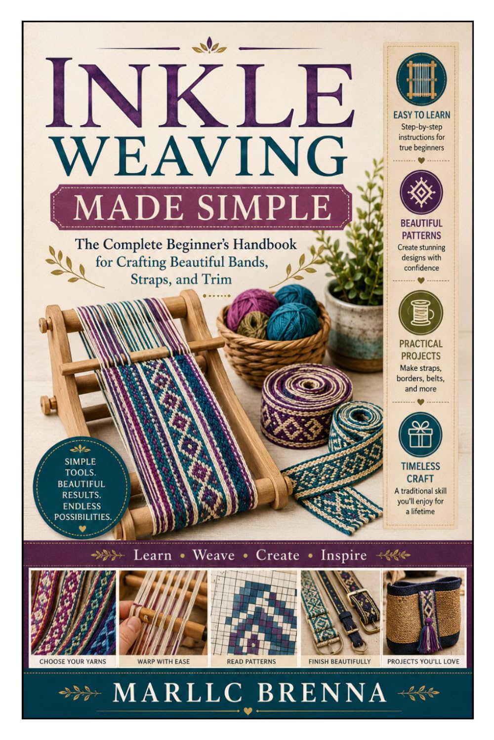 ler totalmente Inkle Weaving Made Simple: The Complete Beginner's Handbook for Crafting Beautiful Bands, Straps, and Trim