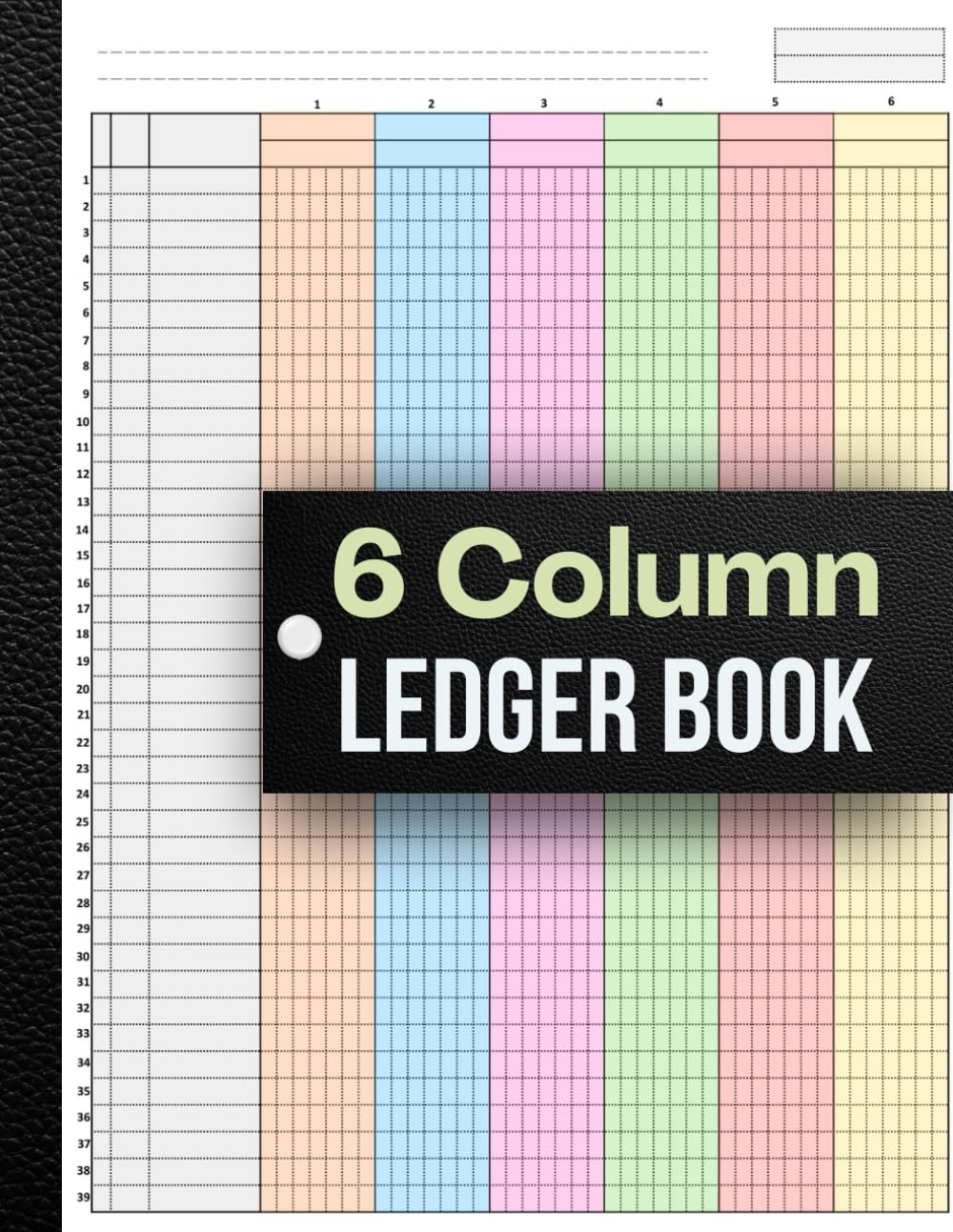 6 Column Ledger Book: Colorful Pages for Bookkeeping and Accounting | Columnar Pad Notebook and Six Columns Analysis Account Book for Small Business... | 8.5 x 11 Inches, 80 Pages, Black Cover baixar livro de graça