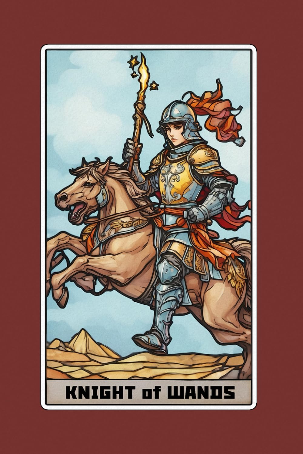 Knight of Wands - Tarot Card Notebook - Card No.25 (Color Ed.): A5 Ruled Lined Tarot Journal Diary Sketchbook Notebook - Knight of Wands (Energy and Adventure) baixar o livro de graça