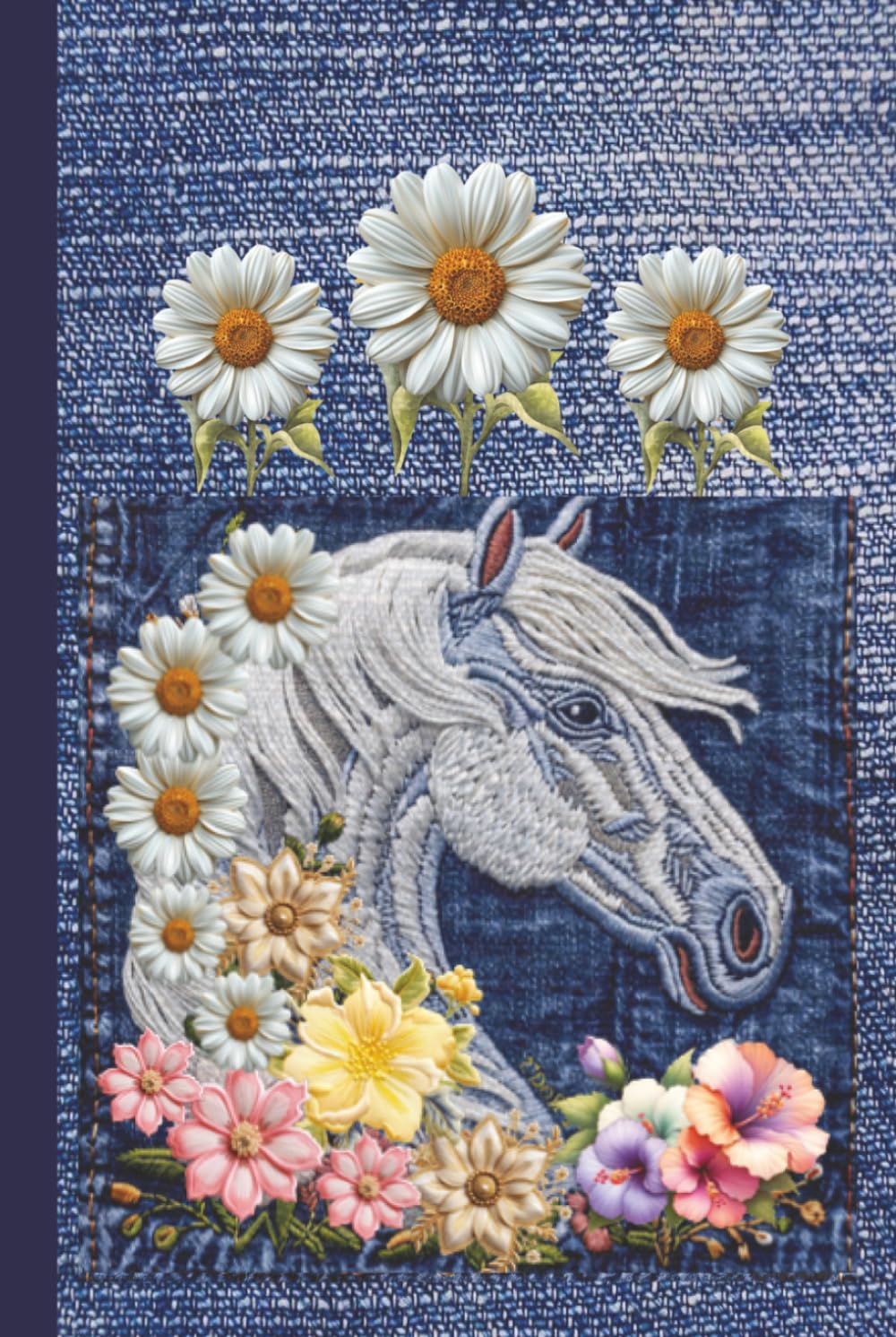 White Horse and Daisy Flower Notebook: with Lined Writing Pages baixar o livro de graça