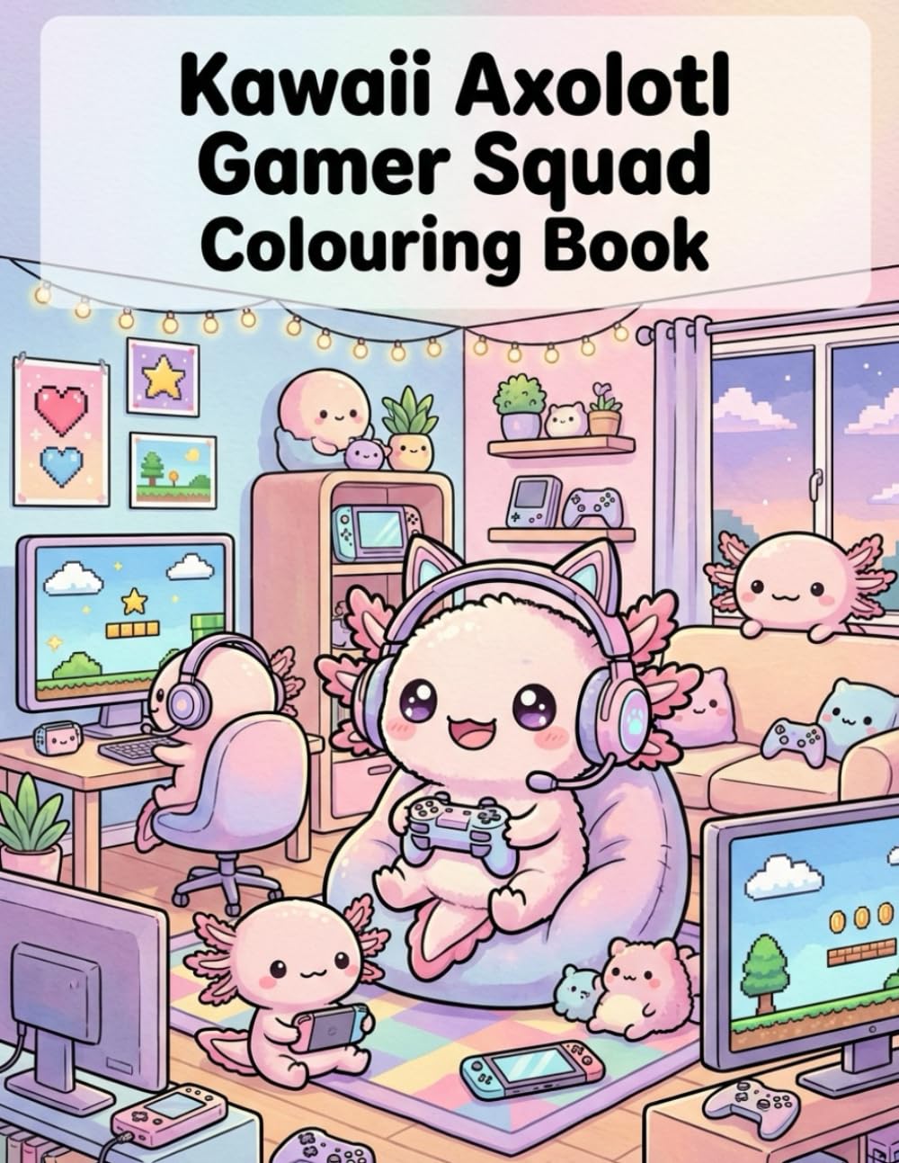 ler totalmente Kawaii Axolotl Gamer Squad: Colouring Book
