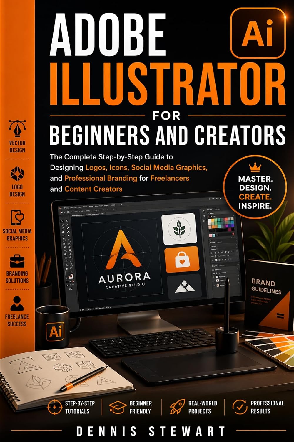 ler totalmente Adobe Illustrator for Beginners and Creators: The Complete Step-by-Step Guide to Designing Logos, Icons, Social Media Graphics, and Professional Branding... and Content Creators (English Edition)