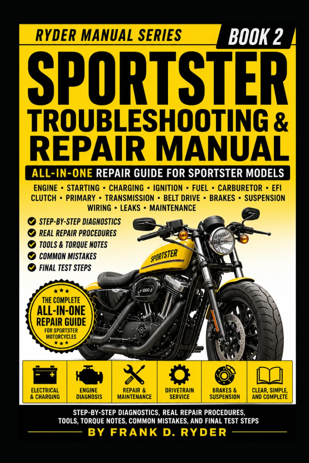 ler totalmente SPORTSTER TROUBLESHOOTING & REPAIR MANUAL: All-in-One Repair Guide for Engine, Starting, Charging, Ignition, Fuel, Clutch, Primary, Transmission, Brakes, Wiring, Leaks, and Maintenance