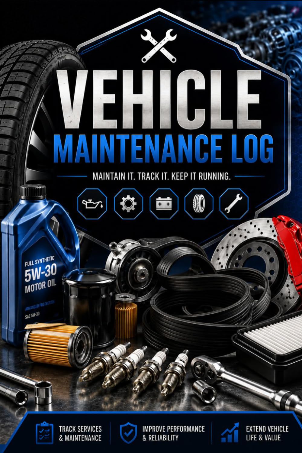 Vehicle Maintenance Log: Complete Service, Repair, Parts & Maintenance Record Book for Cars, Trucks, SUVs & Vans baixar o livro de graça