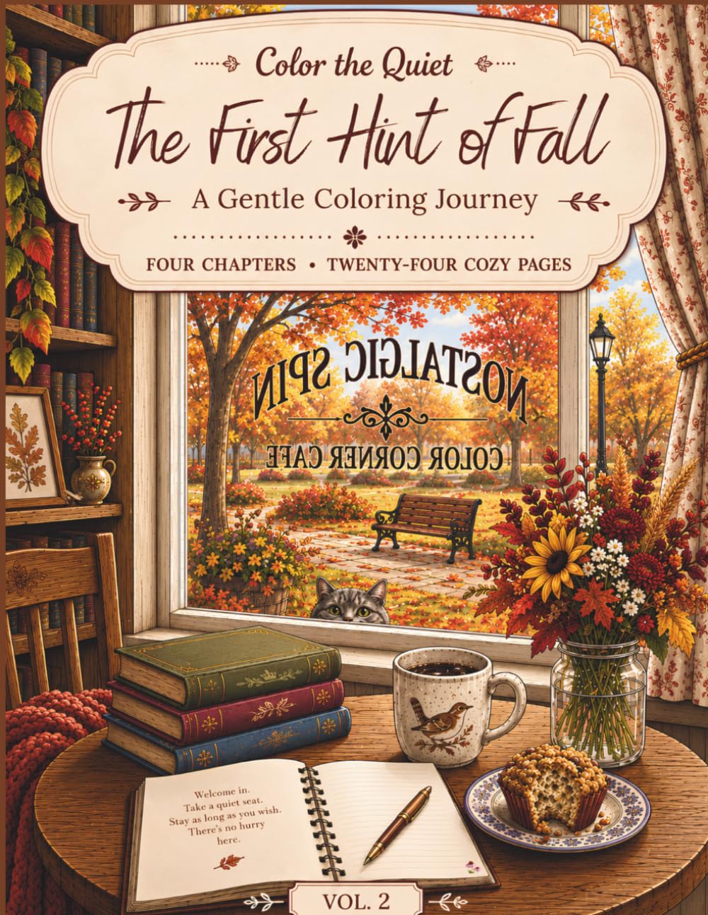 ler totalmente Color the Quiet: The First Hint of Fall: A Gentle Coloring Journey — Four Chapters, 24 Cozy Pages
